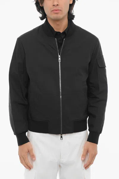 Neil Barrett Lightweight Skinny Fit Bomber Jacket With Zip Closure In Black