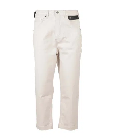 Neil Barrett Logo Detailed Flared Cropped Pants In White