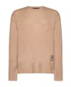 Neil Barrett Logo Patch Knitted Jumper In Nude