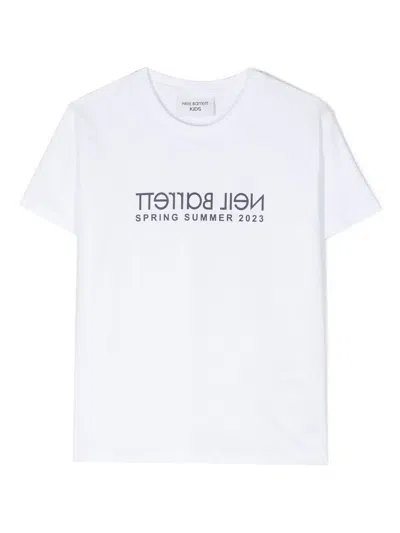 Neil Barrett Kids' Logo-print T-shirt In Weiss