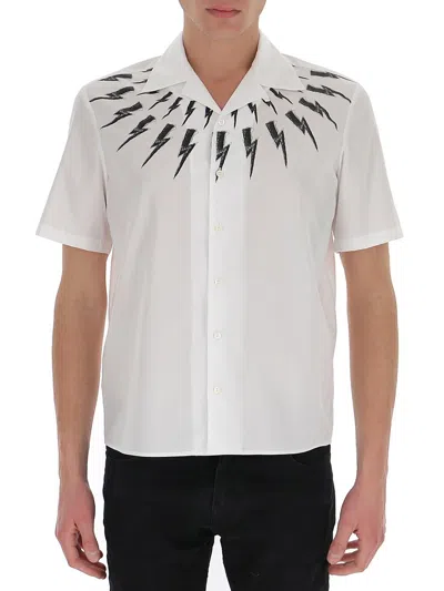 Neil Barrett Logo Printed Shirt In White
