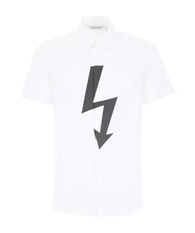 Neil Barrett Logo Shirt In White