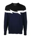 Neil Barrett Horizontal Bolt Wool Knit Sweater
