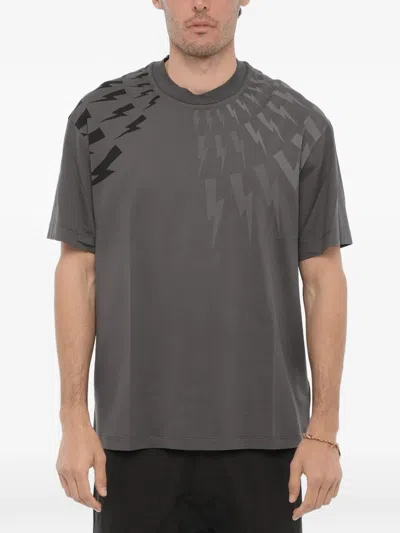 Neil Barrett Logo-print Jersey T-shirt In Gray