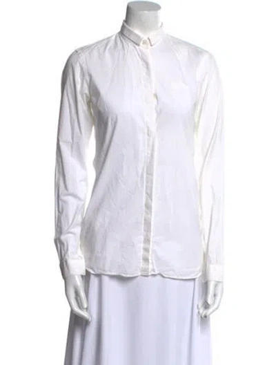 Pre-owned Neil Barrett Long Sleeve Button-up Top In White