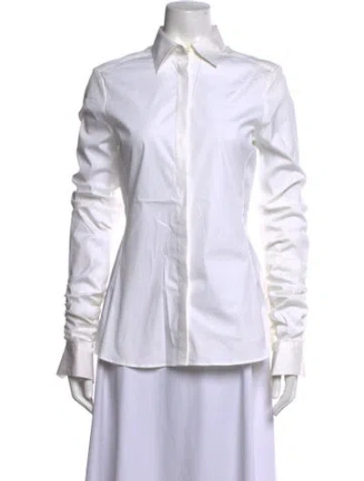 Pre-owned Neil Barrett Long Sleeve Button-up Top In White
