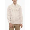 Neil Barrett Loose Fit Fairisle Thunderbolt Shirt In Neutral