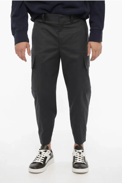 Neil Barrett Loose Fit Fireman Cargo Pants With Ankle Button In Black