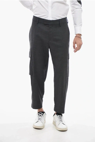 Neil Barrett Loose Fit Fireman Cargopants With Ankle Button In Gray