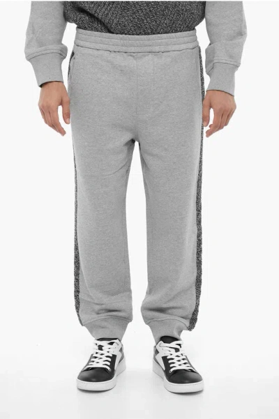 Neil Barrett Loose Fit Joggers With Wool Side Bands In Gray