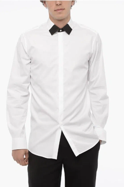 Neil Barrett Loose Fit Poplin Cotton Shirt In White