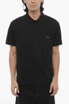 Neil Barrett Solid Color Loose Fit Polo Shirt With Piercing Detail In Black