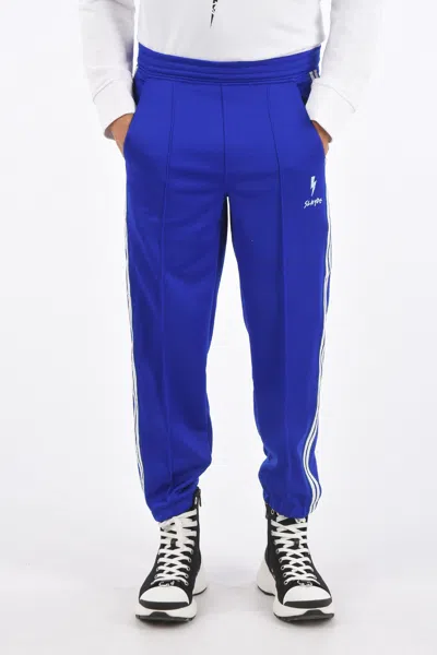 Neil Barrett Low Rise Easy Fit Slayde Jogger Pants In Blue