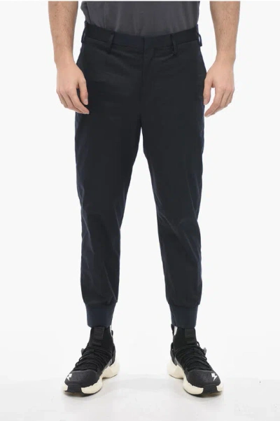 Neil Barrett Low-rise Slim Fit Jack Pants With Cuffs In Blue