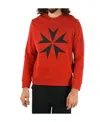 Neil Barrett Maltese Cross Printed Cotton Hoodie In Red