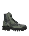 Neil Barrett Man Ankle Boots Military Green Size 8 Leather In Green