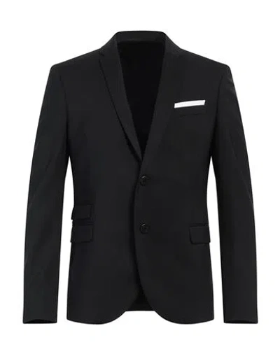 Neil Barrett Man Blazer Black Size 36 Polyester, Virgin Wool, Elastane