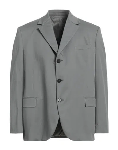 Neil Barrett Man Blazer Grey Size 42 Cotton, Nylon, Elastane In Gray