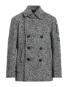 Neil Barrett Man Coat Black Size 42 Acrylic, Wool, Polyester, Alpaca Wool, Cotton In Black