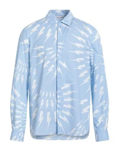 Neil Barrett Man Shirt Light Blue Size L Cotton