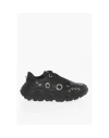 Neil Barrett Leather Low Top Sneakers With Eyelets Details In Black