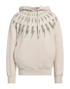 Neil Barrett Man Sweatshirt Beige Size Xl Cotton, Rubber