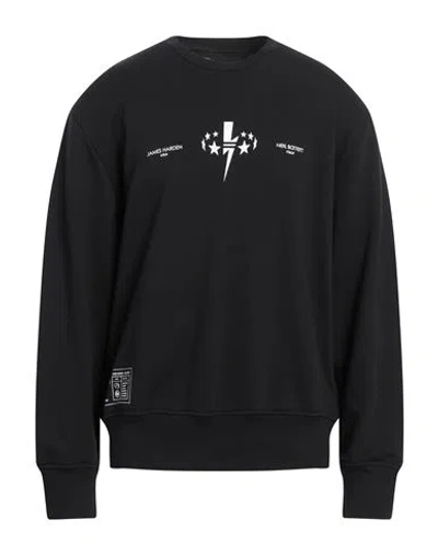Neil Barrett Man Sweatshirt Black Size Xxl Cotton, Polyester, Elastane