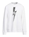 Neil Barrett Man Sweatshirt White Size Xl Cotton, Polyester, Elastane In White