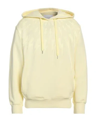 Neil Barrett Man Sweatshirt Yellow Size Xl Cotton, Elastane