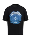 Neil Barrett Slim Fit Rock Band Zodiac Gemini Crew-neck T-shirt With Drop In Black
