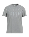 Neil Barrett Man T-shirt Grey Size Xxl Cotton