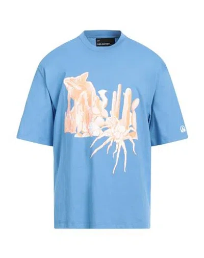 Neil Barrett Man T-shirt Light Blue Size L Cotton In Blue