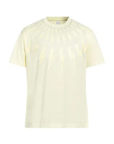 Neil Barrett Man T-shirt Light Yellow Size 3xl Cotton