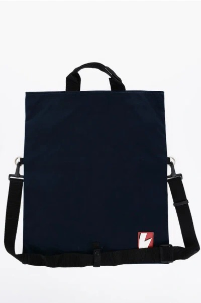 Neil Barrett Maxi Borsa In Nylon Con Tracolla Removibile In Black