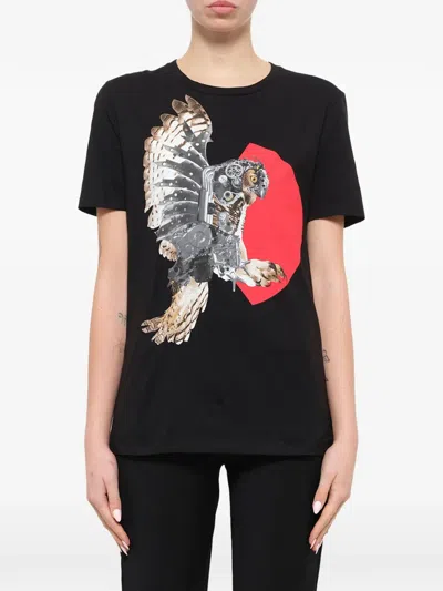 Neil Barrett Mechanical Owl-print T-shirt In Black