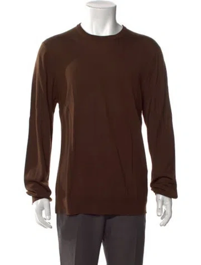 Pre-owned Neil Barrett Merino Wool Crew Neck Pullover In Brown