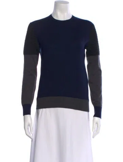 Pre-owned Neil Barrett Merino Wool Crew Neck Sweater In Blue