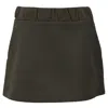 Neil Barrett Mini Gartered Waist A-line Skirt In Olive Wool In Green