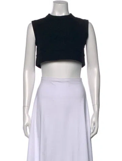 Pre-owned Neil Barrett Mock Neck Sleeveless Crop Top In Black