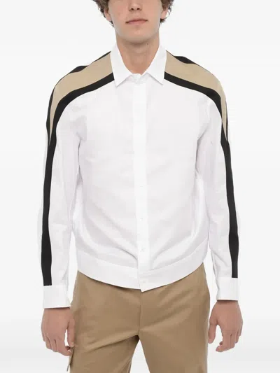Neil Barrett Modernist Contrast-stripe Shirt In White