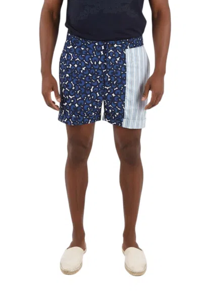 Neil Barrett Multicolor Printed Shorts In Blue