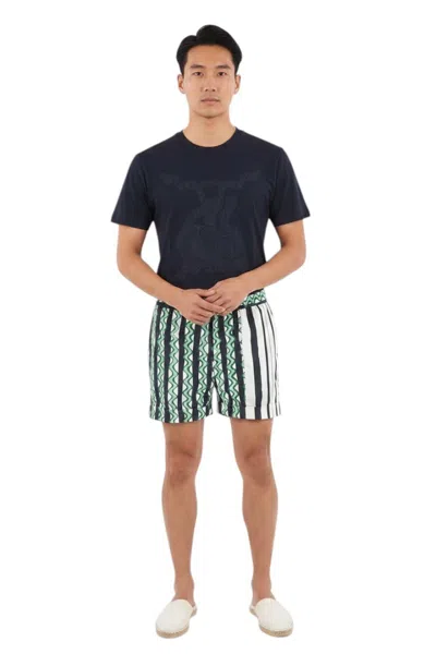 Neil Barrett Multicolor Regular Stripes Shorts In Blue