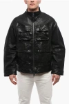 Neil Barrett Multipocketed Loose Washed Leather Jacket