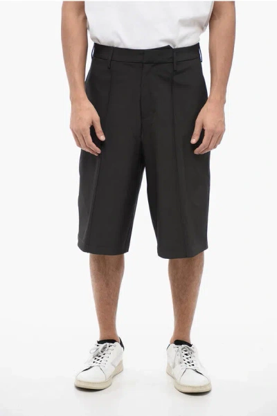 Neil Barrett Multipocketed Straight Leg Stretch Nylon Shorts In Black