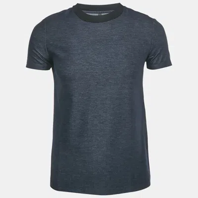 Pre-owned Neil Barrett Navy Blue Cotton Blend Crew Neck T-shirt Xs