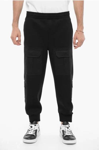 Neil Barrett Neoprene Loose Fit Fireman Cargo Joggers In Black