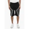 Neil Barrett Neoprene Modernist Bermuda Shorts With Bandana Motif Details In Black