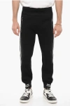 NEIL BARRETT NEOPRENE SKINNY FIT BIKER JOGGERS WITH CONTRASTING SIDE BAND