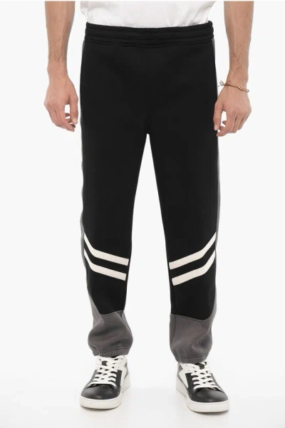 Neil Barrett Neoprene Skinny Fit Joggers With Contrasting Details In Black