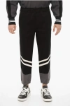 NEIL BARRETT NEOPRENE SKINNY FIT JOGGERS WITH CONTRASTING DETAILS